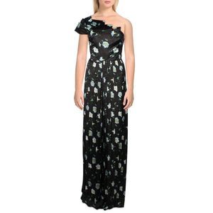 Flor et.al Womens Chicago Black Floral Wide Leg Business Jumpsuit NWT